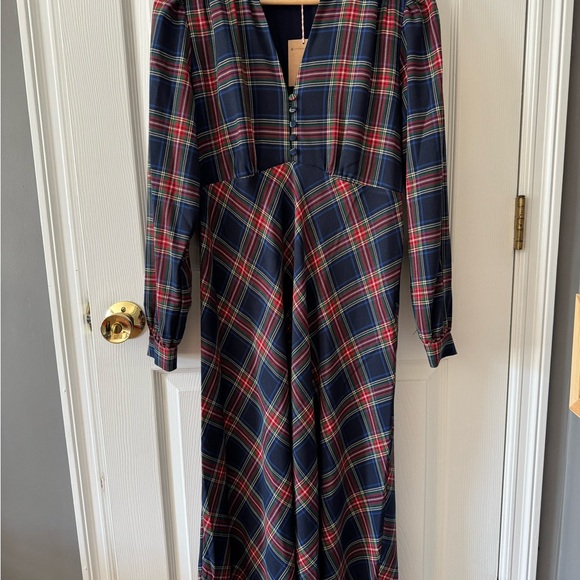 Boden Stewart Plaid Long Sleeve Maxi Dress - Picture 3 of 6